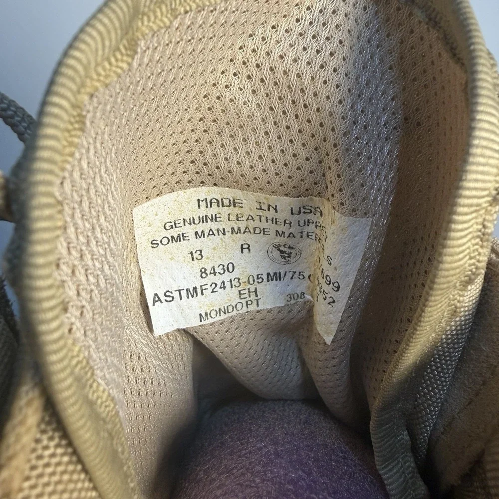 Vibram Tactical Steel Toe UFCW Mondo PT 8430 Desert Tan Boots Men's Size 13